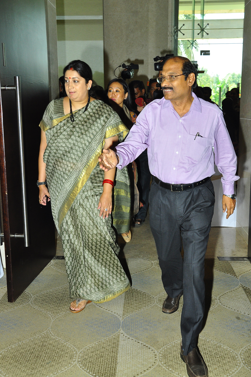 Honorable Minister of Textiles Smt. Smriti Zubin Irani entering the meeting hall